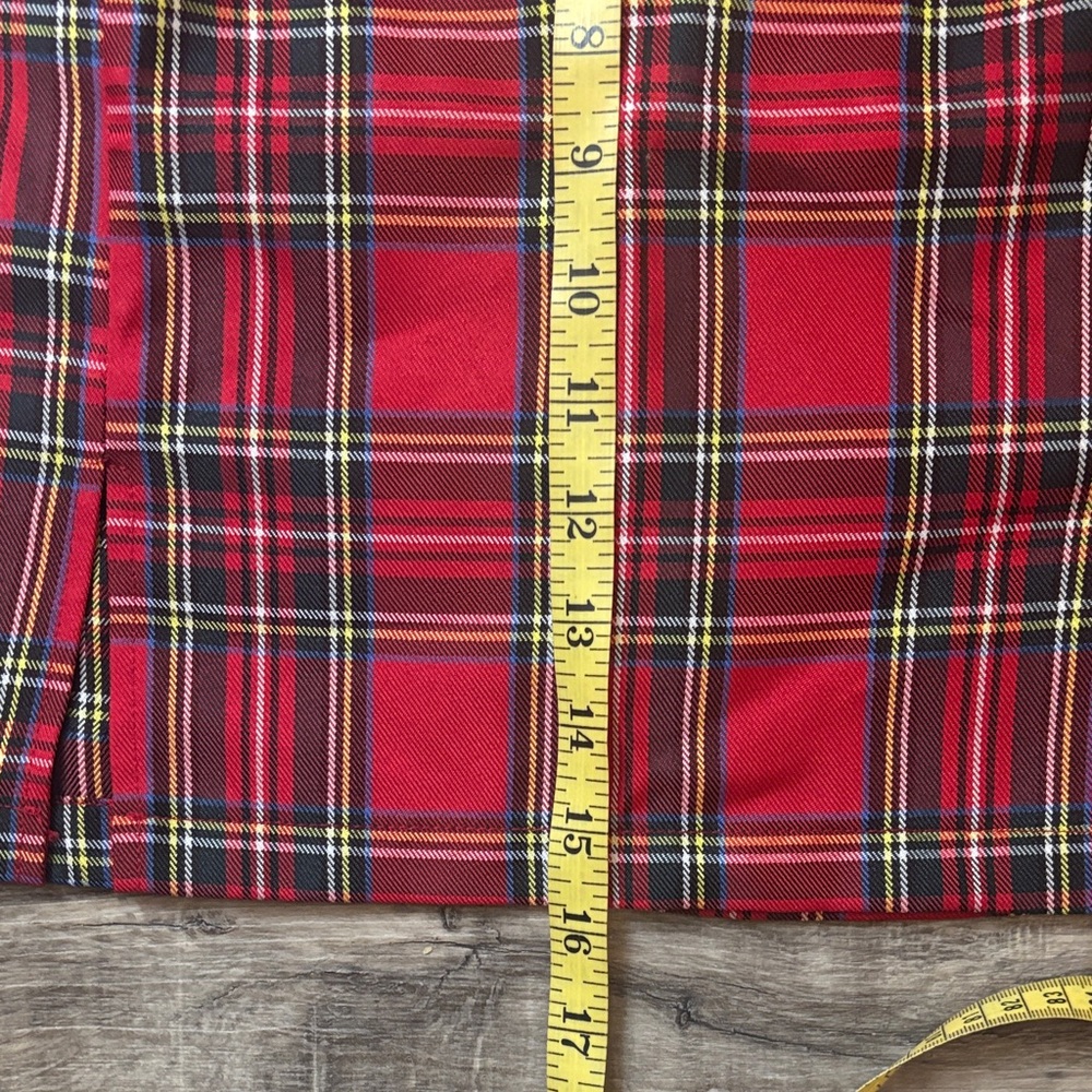 Plaid Red Mini Skirt - Picture 4 of 9